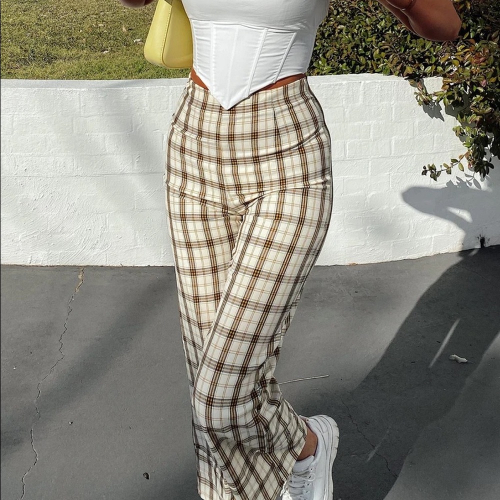 ORANGE plaid princess polly pants